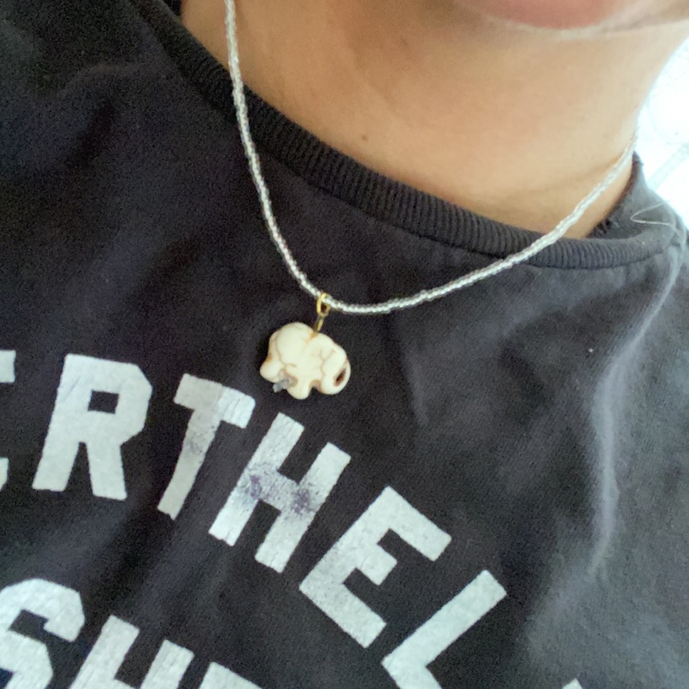 New Beaded Silver & Gold Elephant Necklace Choker